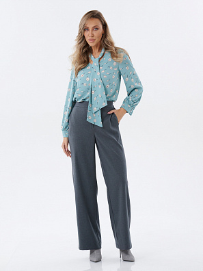 Брюки с лампасами и карманами серые